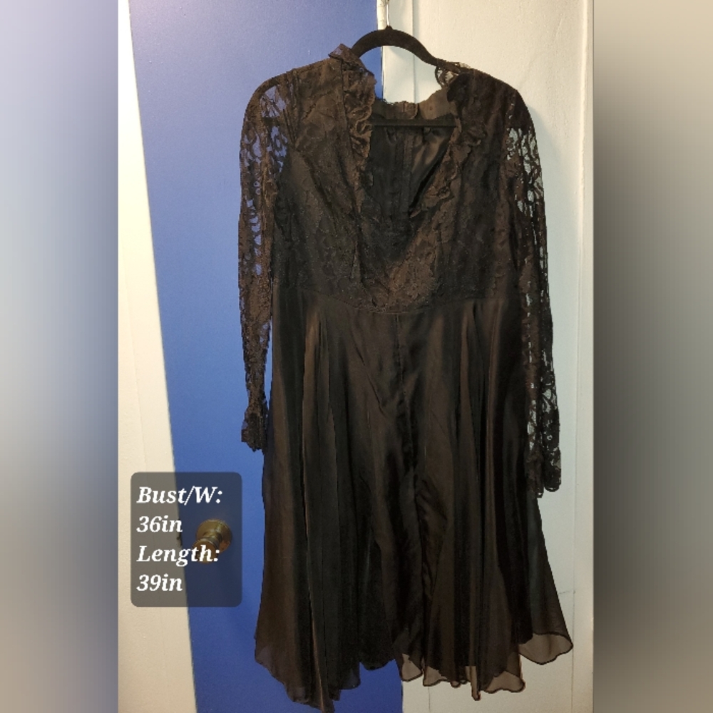 Fit & Flare Black Lace Dress (approx size 10/12)